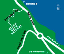 Location map of Black Rock Retreat